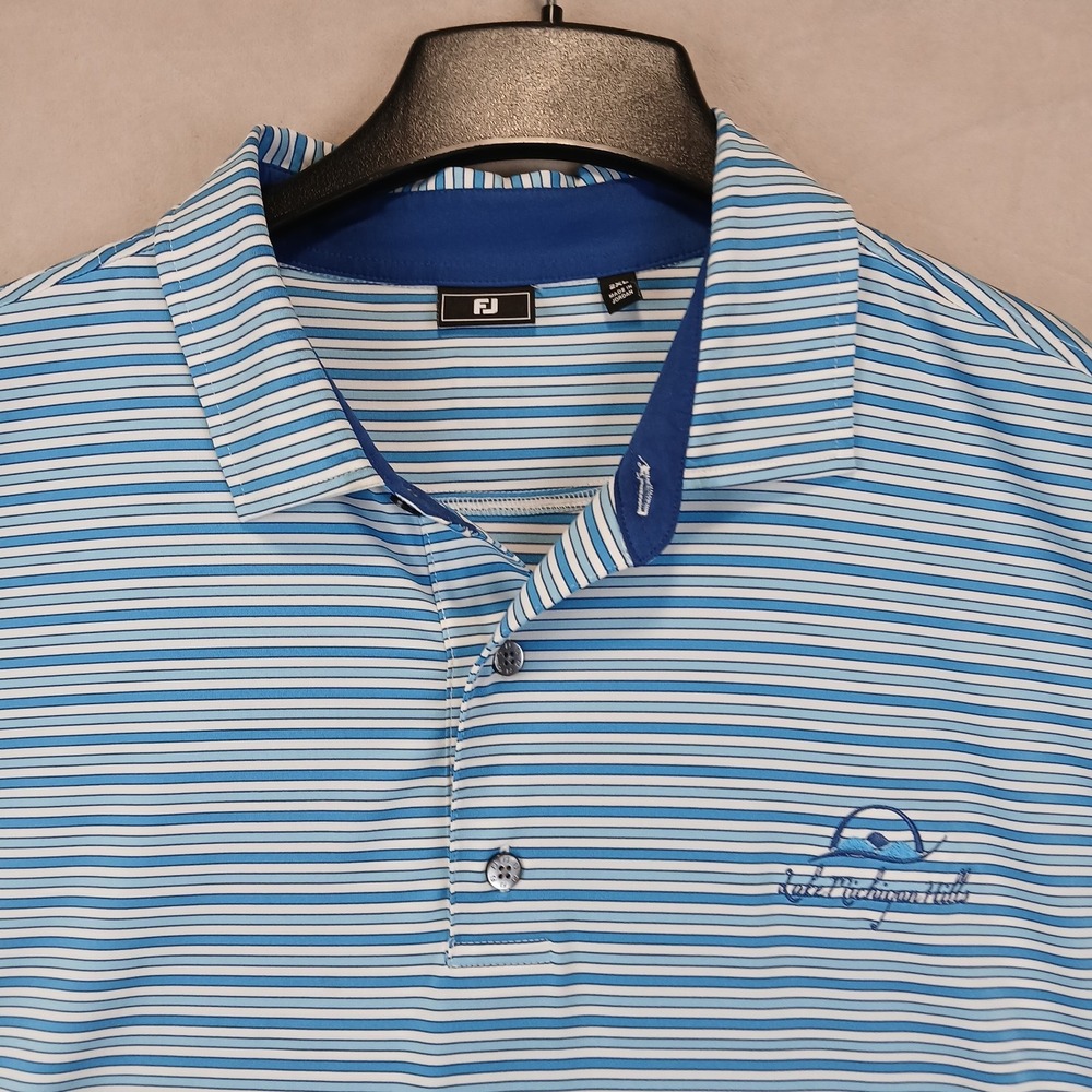 Footjoy 2XL Mens Polo Shirt Lake Michigan Hills 27x31 - Picture 3 of 11